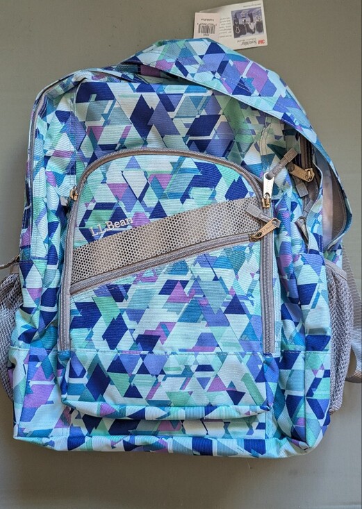 L.L. Bean Handbags - L.L. Bean Teal Geometric Backpack NWT